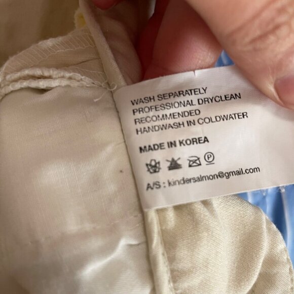 Kindersalmon Tuck Straight Pants Ivory Size 2 - Picture 6 of 7
